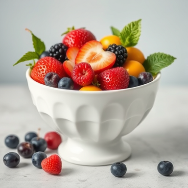 A bowl with fruits rich in antioxidants