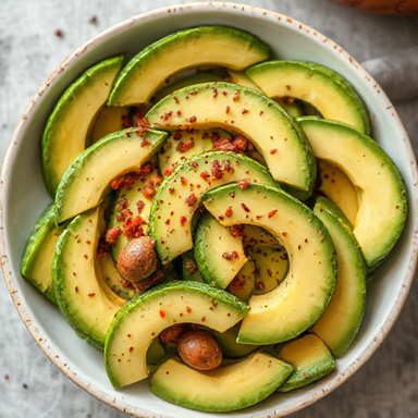 A plate full of avocado slices