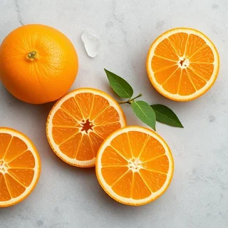 Oranges cut on halves